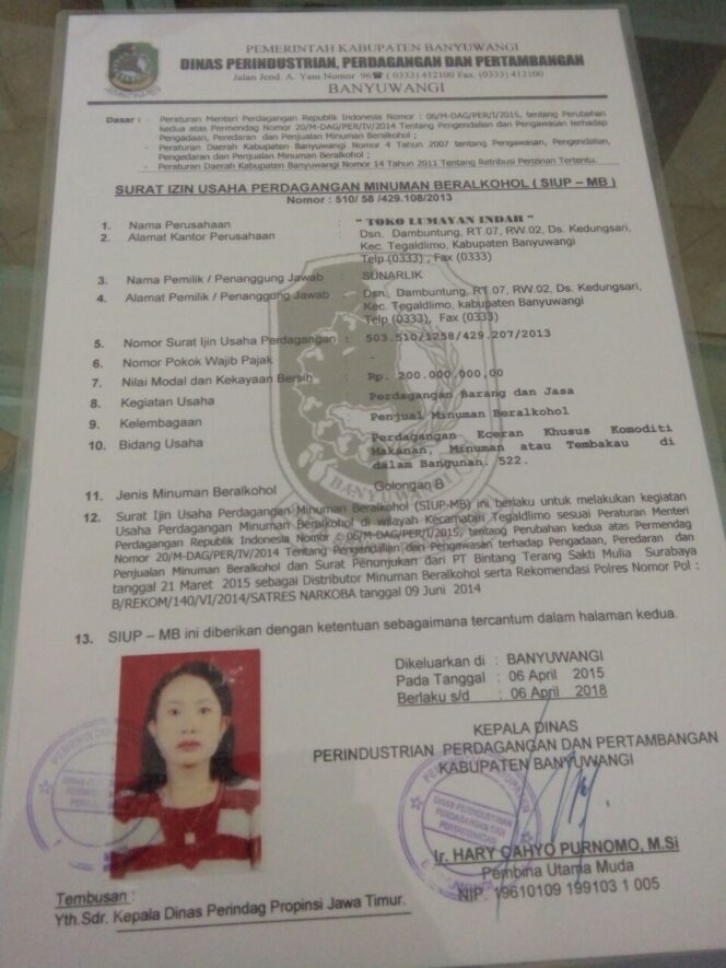 SIUP-MB Mati, Pedagang Miras di Banyuwangi Ini Masih Nekat Berjualan