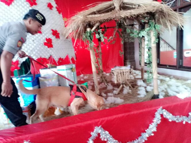 
Jelang Perayaan Natal, Polda Bali Sterilisasi Gereja Terjunkan 3 Anjing Pelacak