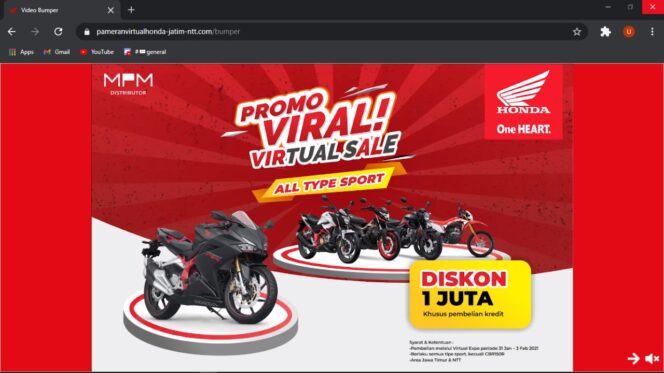 
Pameran Virtual MPM Honda Jatim Diminati Ribuan Konsumen Honda