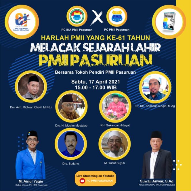 
Peringati Harlah ke-61, PMII Pasuruan Persembahkan “Kado Istimewa” dari Webinar hingga Peluncuran Buku