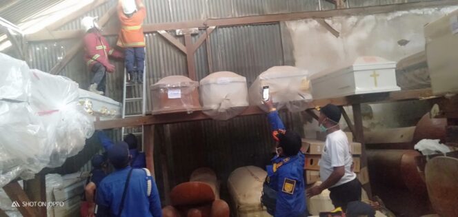 
Damkar  Kota Probolinggo Evakuasi Sarang Tawon Vespa di Rumah Persemayaman