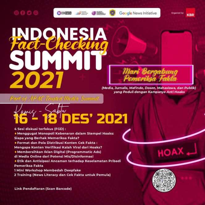 
Indonesia Fact-checking Summit 2021 akan Bahas Isu Krusial Periksa Fakta