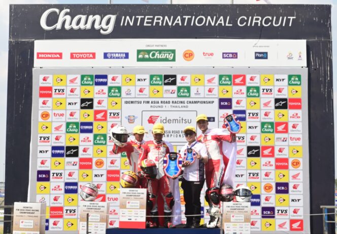 
Indonesia Raya Berkumandang, Pebalap Astra Honda Sapu Bersih Podium ARRC Thailand