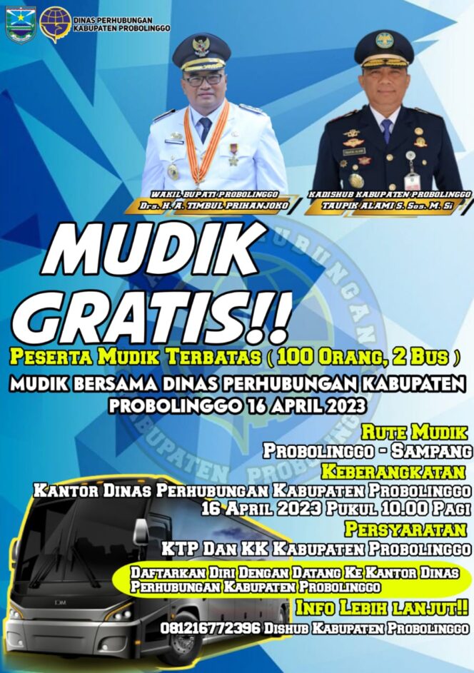 
Pemkab Probolinggo Sediakan Mudik Gratis Rute Sampang