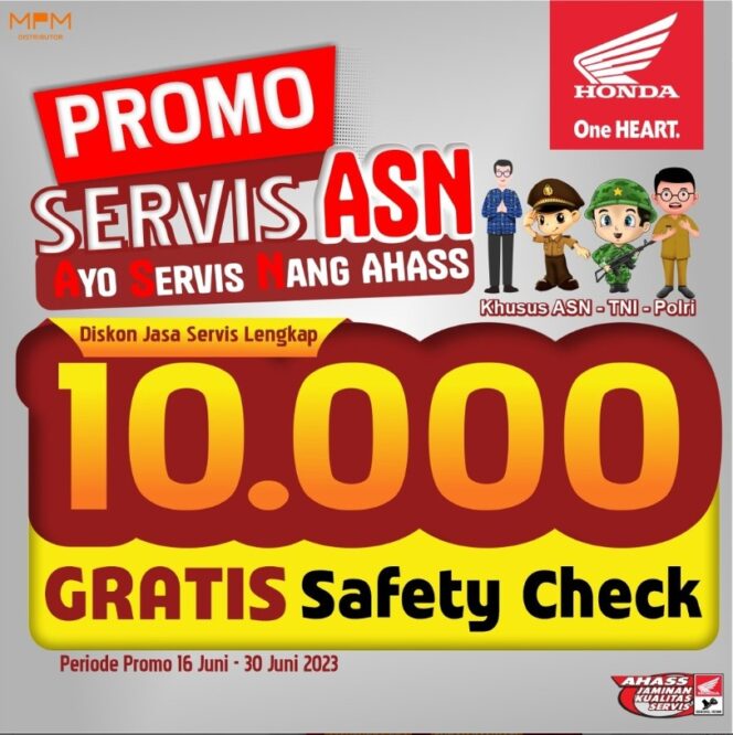 
Masih Ada, Gratis Safety Check Motor Honda Untuk ASN, TNI dan Polri