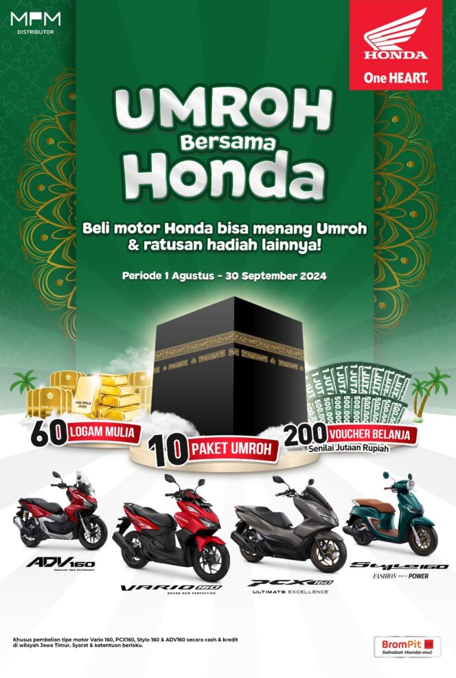 
Beli Motor Bisa Umroh Gratis, Hanya di Dealer Honda Jaringan MPM Honda Jatim