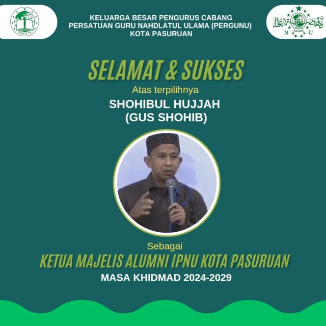 
Sah! Gus Shohib Terpilih Jadi Ketua Majelis Alumni IPNU Kota Pasuruan