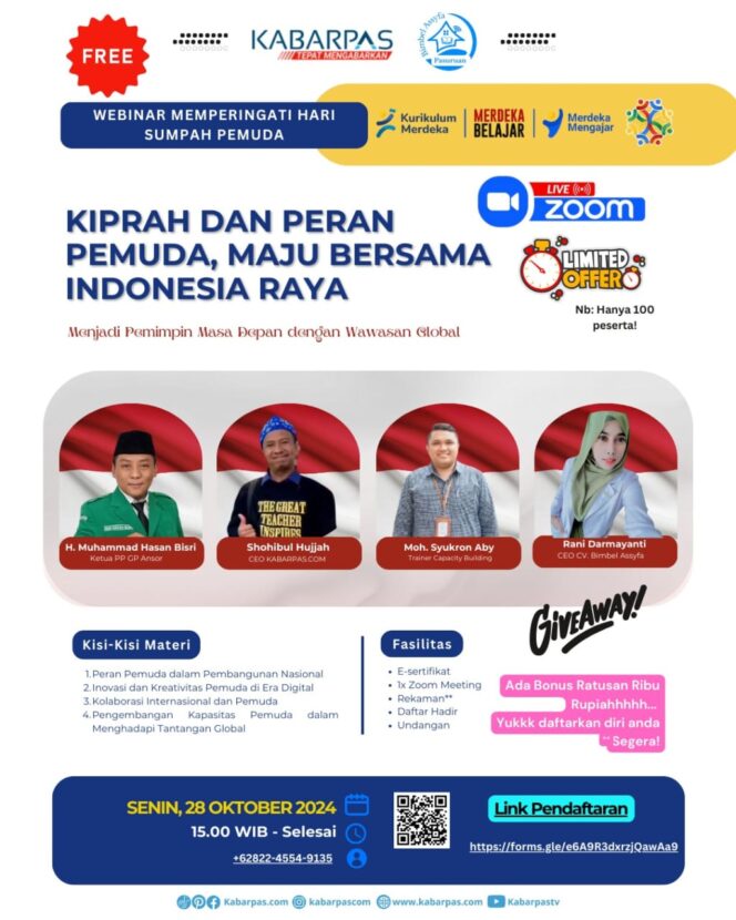 Yuk Dulur, Ikutan Webinar Peringatan Sumpah Pemuda, Ada Giveaway hingga Ratusan Ribu Menunggumu