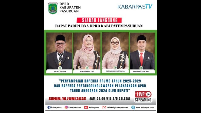 
LIVE STREAMING! Rapat Paripurna DPRD Kabupaten Pasuruan