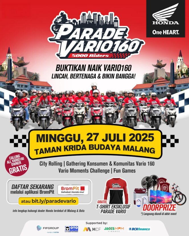 
Parade Vario Digelar Besok, Ribuan Pecinta Honda Vario Bakal Ramaikan Malang!