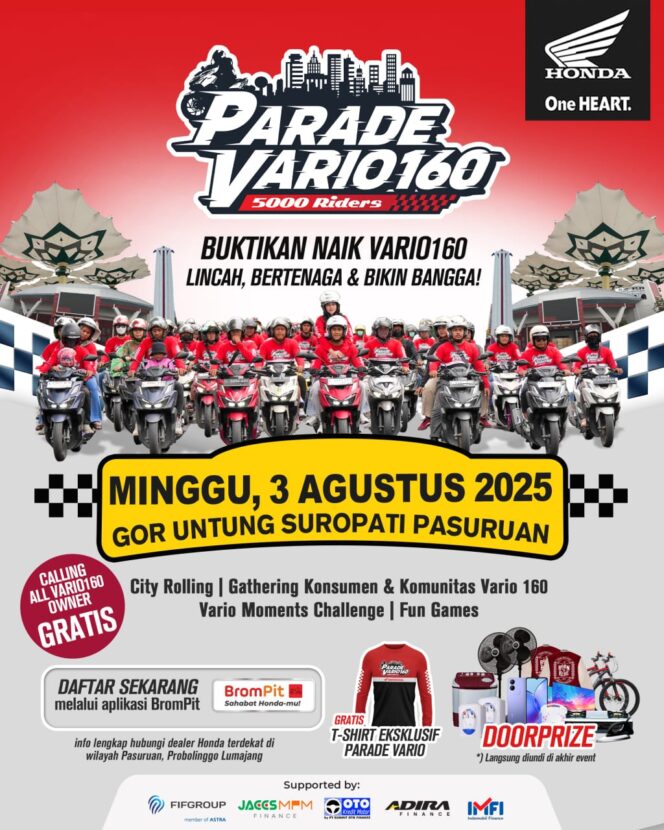 
Besok! Parade Vario160 Hadir di Pasuruan, Ajak Bikers Seru-Seruan Rolling City