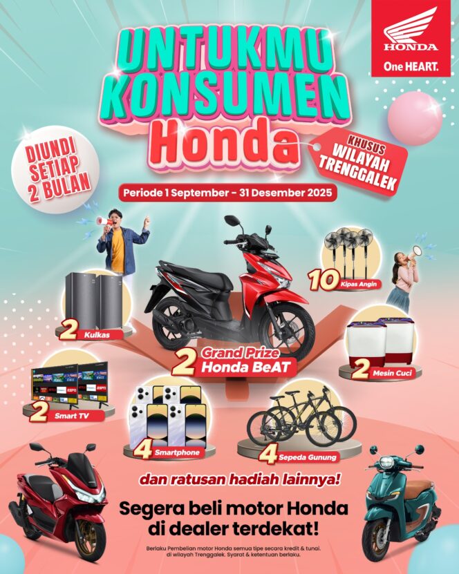 
Kesempatan Spesial Konsumen Honda Trenggalek, Beli Motor Bisa Bawa Pulang Honda BeAT