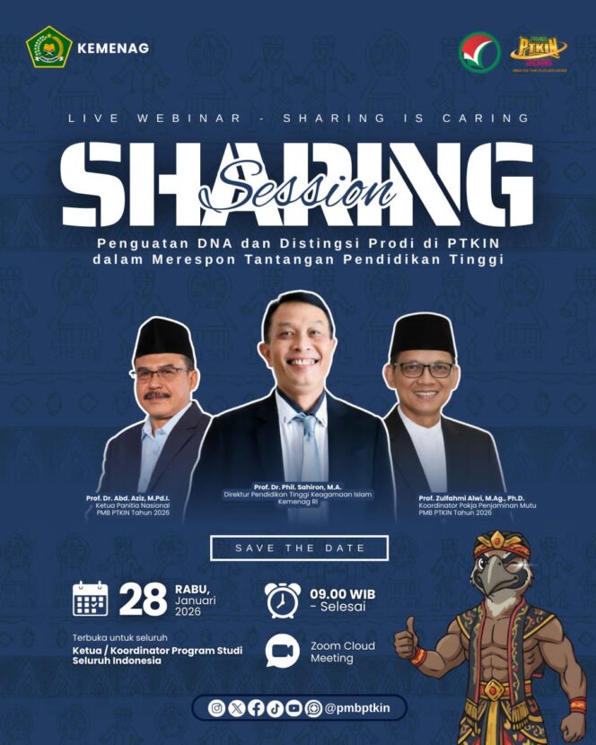 
Sharing Session Panitia Nasional PMB PTKIN 2026: Penguatan DNA dan Distingsi Program Studi